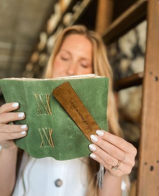 Evergreen Mini Leather Wrap Journal