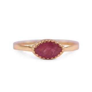 Gold Plated Ring with Pink Jade
