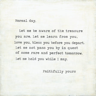 Normal Day (Mary Jean's Poem) - Art Print