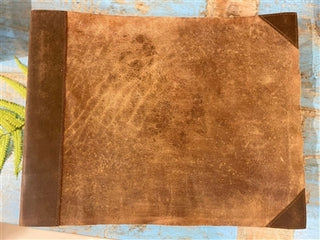 Brown Distressed Leather Scrapbook Brown 14" x 11"
