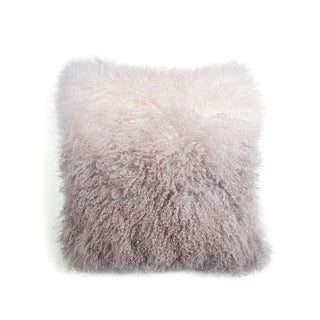 Light Grey Ombre Tibetan Fur Pillow Light Grey 20"x20"