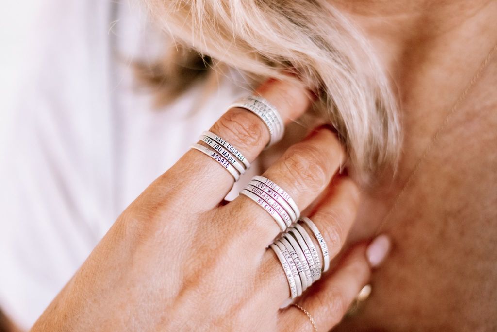 ***Inhale Love Stackable Ring - Adjustable