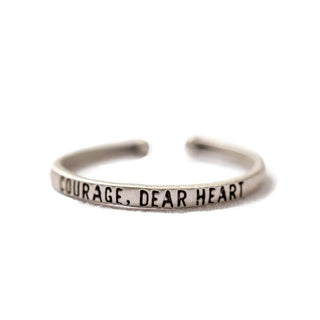 Courage Dear Heart Stackable Ring - Adjustable