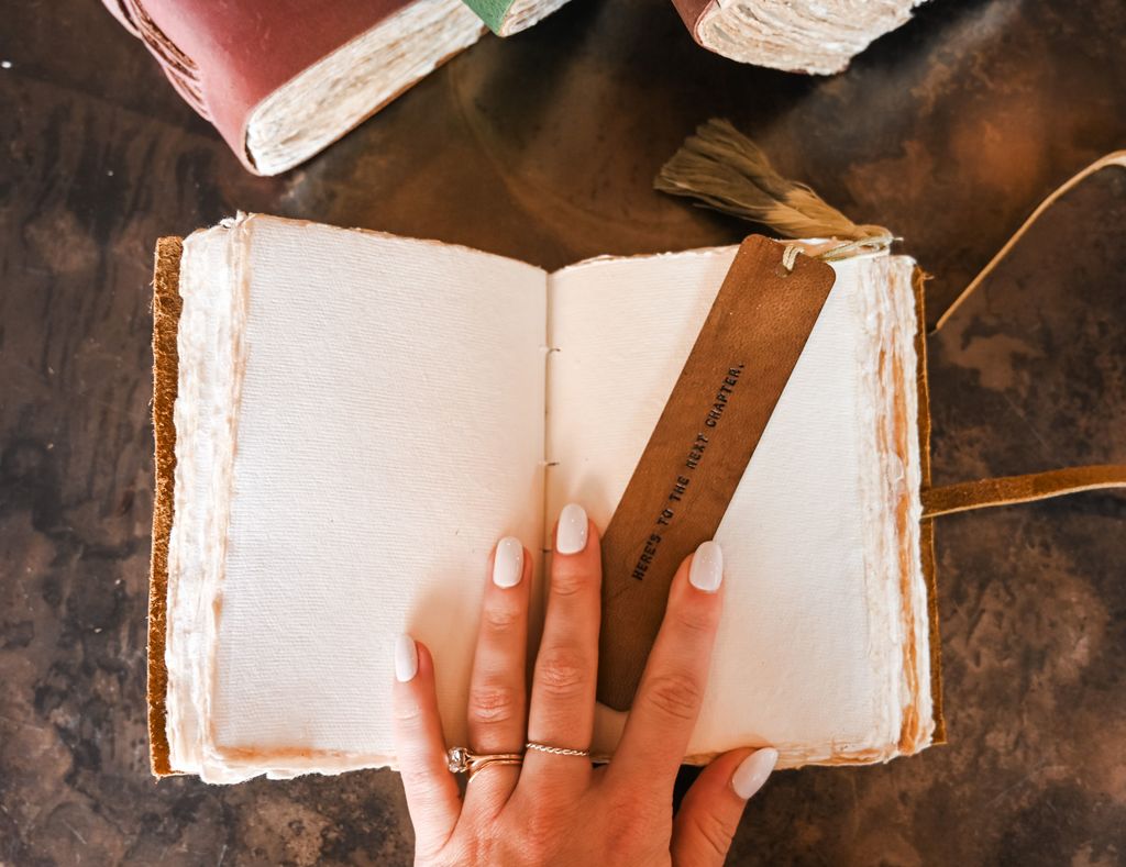 Here's To The Next Chapter - Leather Bookmark