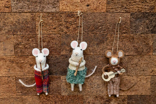 Felt Band Mouse Ornament with Trumpet