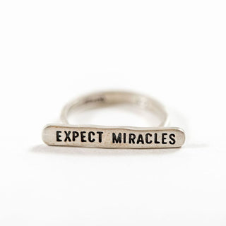 Expect Miracles Bar Ring