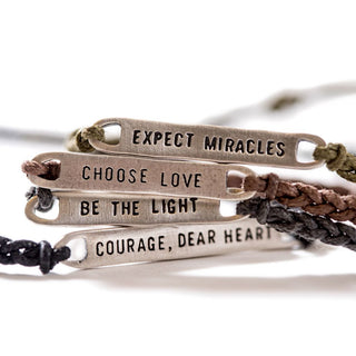 Silver Courage Dear Heart Braided Bracelet - Adjustable