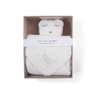a Bear Baby Lovey Blanket with a white label