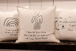 Pillow Collection- Embroidered I Believe - Gustave Flaubert Pillow 24"x24"