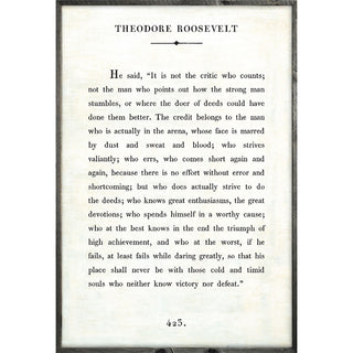 Theodore Roosevelt - Book Collection (Grey Wood) - Art Print