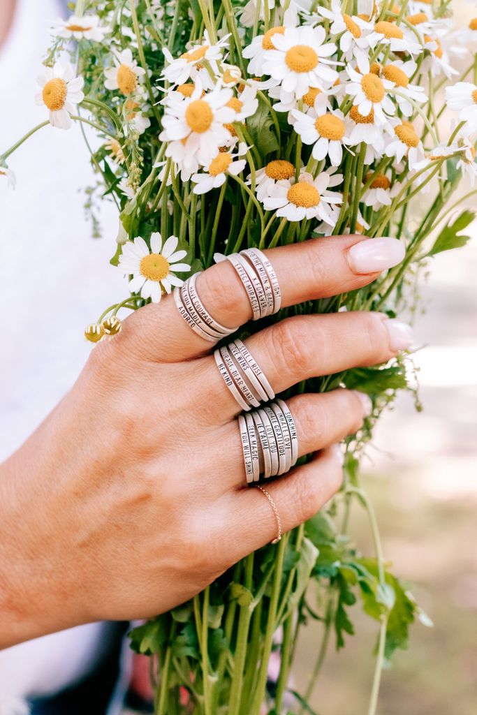***Inhale Love Stackable Ring - Adjustable
