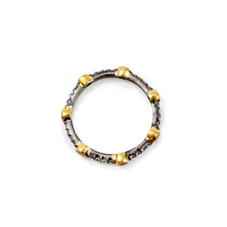 Black Ring with Gold Plated Accent
