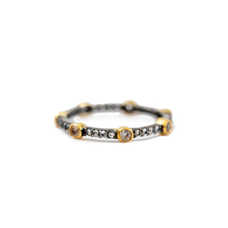 Black Ring with Gold Plated Accent