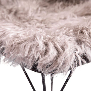 Grey Tibetan Fur Chair Cover 16"x16"