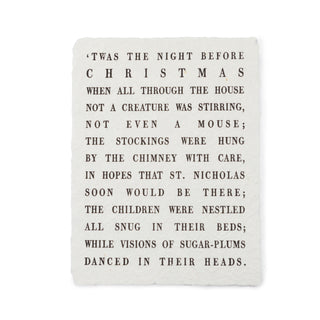 ***Twas The Night Before Christmas Handmade Paper Print 12" x 16"