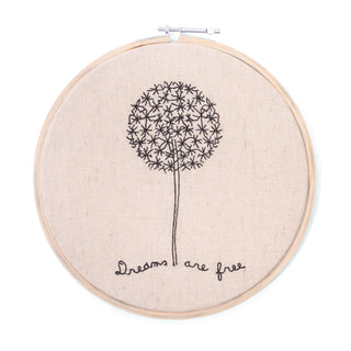 Dreams Are Free (Dandelion) Embroidery Hoop - 10” Diameter