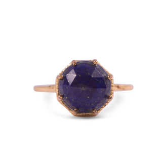***Gold Plated Ring with Lapis - Size