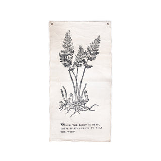 When The Root Is Deep - Botanical Hand Painted Wall Hanging 32"x63" (sizes vary)