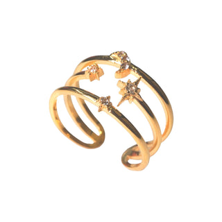 ***Celestial Open Ring- Gold Plated Brass