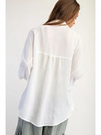 Soft Linen Blend Shirt, White