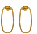 ***Gold Plated Oval Drop Earrings