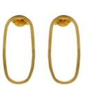 ***Gold Plated Oval Drop Earrings