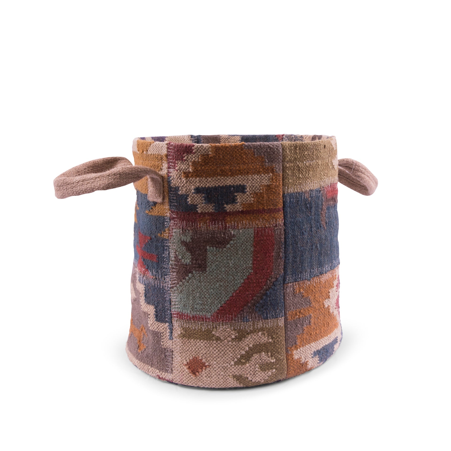 ***Woven Kilim Basket 16" tall with a 17" diameter