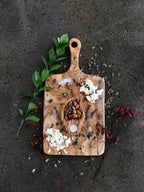 Olive Wood Cheese Board w Large Hole, Rectangle