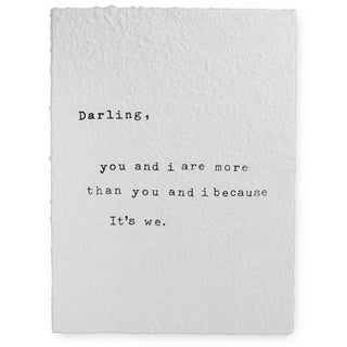 ***Handmade Paper Print - Darling You and I - 12"x16