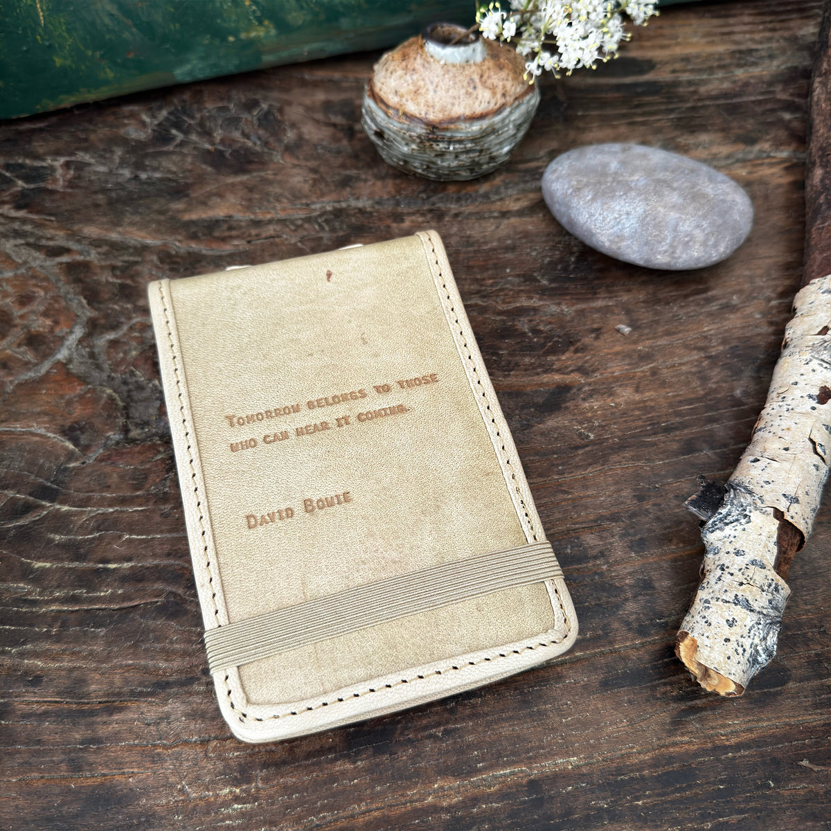 Tomorrow Belongs Mini Signature Leather Journal - Honey