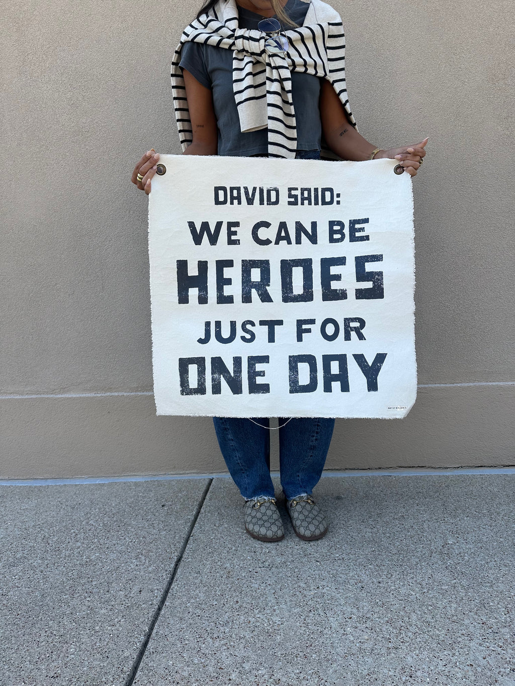 David Said 25"x25" Hand Painted Wall Hanging