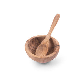 Olive Wood Bowl with Spoon 3.15" dia