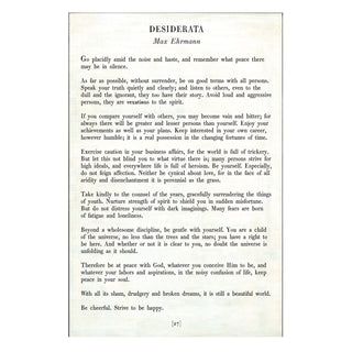 Desiderata - Poetry Collection - Art Print
