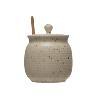 Honey Jar with Dipper and Lid, Set