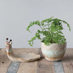 Stoneware Snail Planter with Glaze, Set of 2
