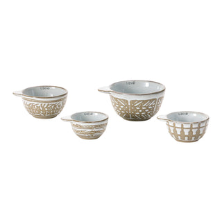 Measuring Cups with Wax Relief Pattern, Set of 4 1, 1/2, 1/3 & 1/4