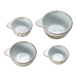 Measuring Cups with Wax Relief Pattern, Set of 4 1, 1/2, 1/3 & 1/4