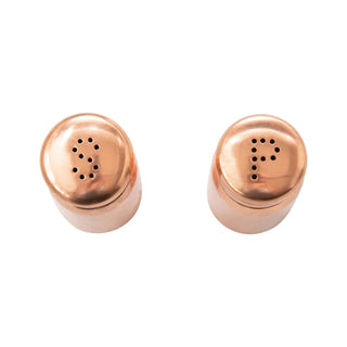 Hammered Stainless Steel Salt & Pepper Shakers, Copper Finish, Set of 2