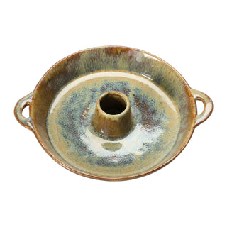 Stoneware Dish with Toothpick Holder with Glaze