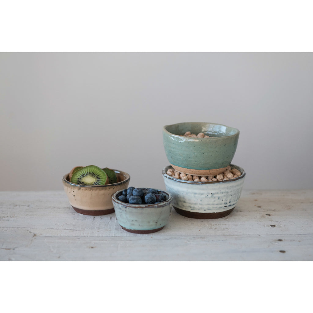 Stoneware Bowl with Reactive Glaze