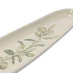 Oval Debossed Stoneware Tray with Botanical