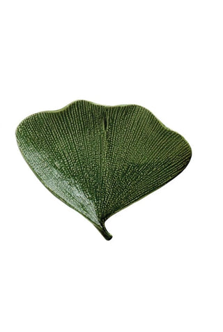 Stoneware Gingko Leaf Shaped Plate - Small