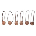 Metal Bottle Tag w/ Leather Tie,  Copper, Set of 6