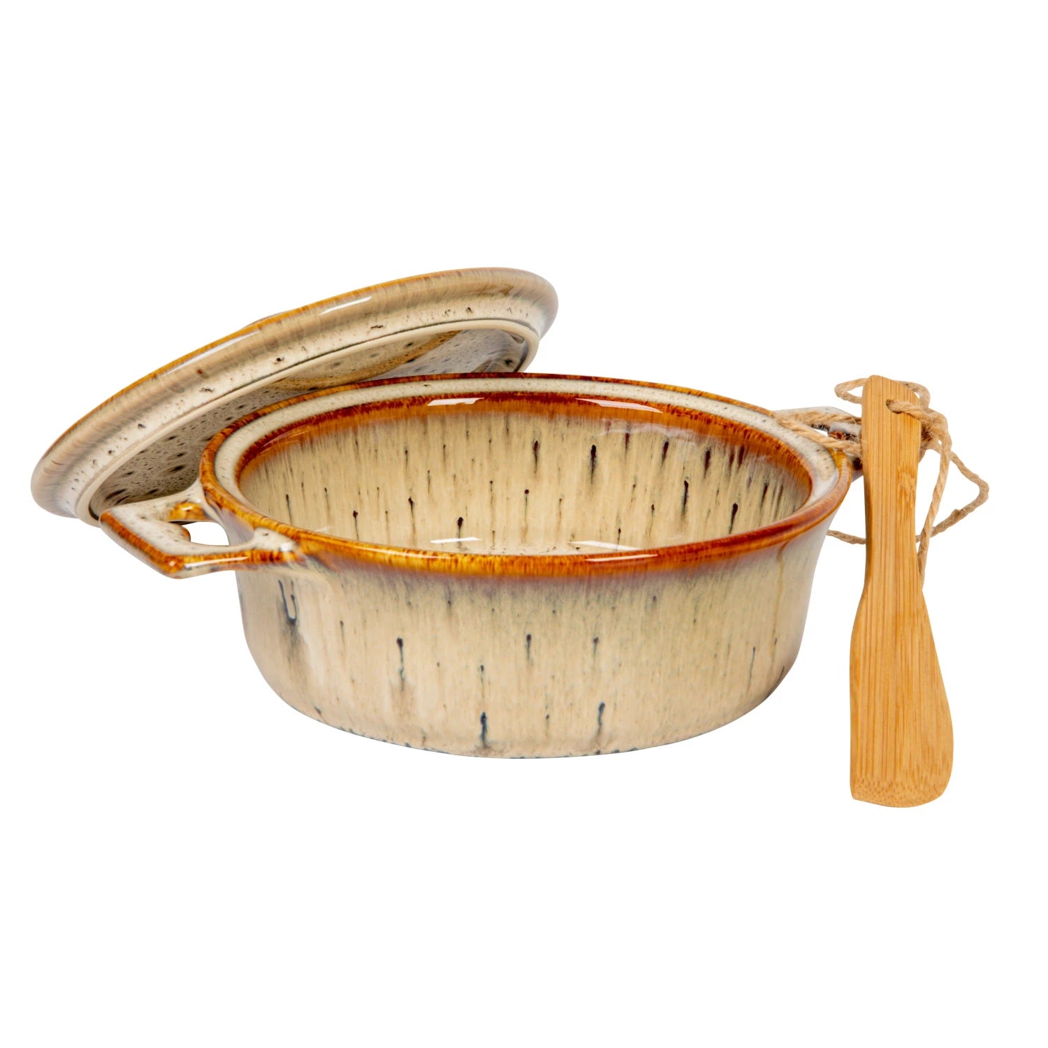 Tan Stoneware Brie Baker w/ Spreader