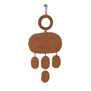 Handmade Terra-cotta Wall Hanging w/ Jute Hanger, Natural