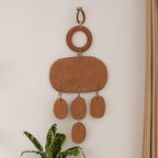 Handmade Terra-cotta Wall Hanging w/ Jute Hanger, Natural