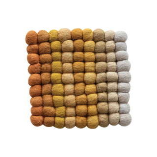 Square Handmade Ombre Felt Ball Trivet