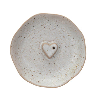 Stoneware Incense Holder w/ Heart