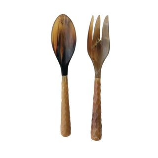 Natural Horn Salad Servers