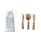 Natural Horn Cheese Servers, Set of 3 in Bag